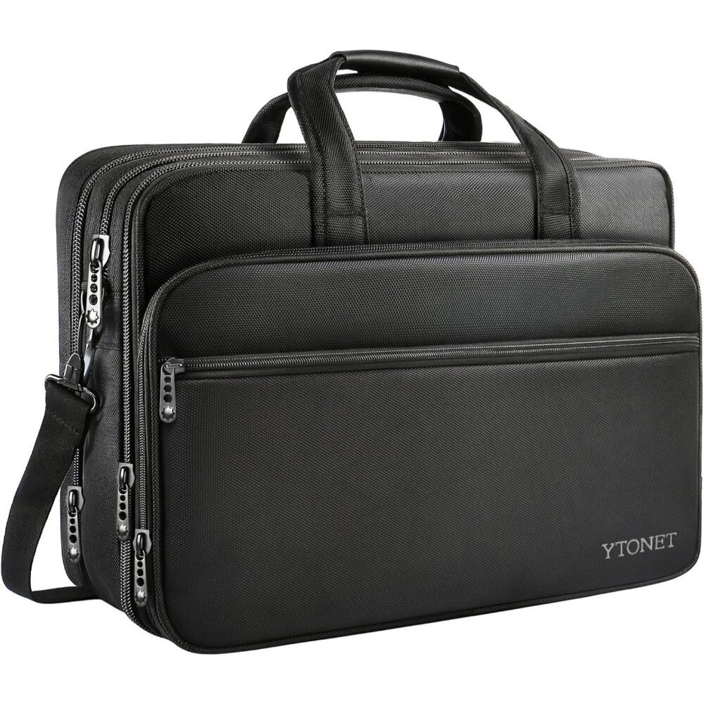 Elegant Water-Resistant Briefcase for 18-Inch Laptops - Versatile Travel Case